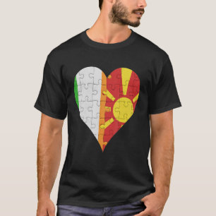 T-shirt Coeur du drapeau macédonien