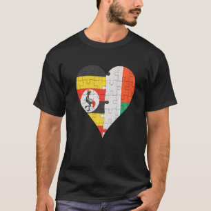 T-shirt Coeur du drapeau malgache ougandais