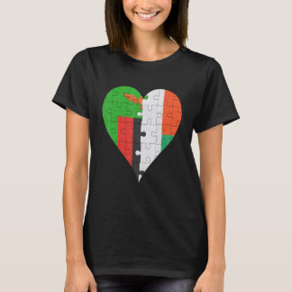 T-shirt Coeur du drapeau malgache zambien