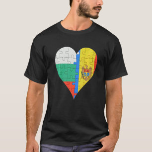 T-shirt Coeur du drapeau moldave bulgare