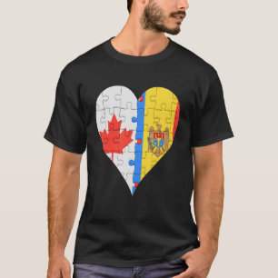 T-shirt Coeur du drapeau moldave canadien
