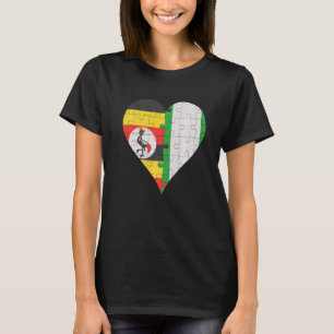 T-shirt Coeur du drapeau nigérian ougandais