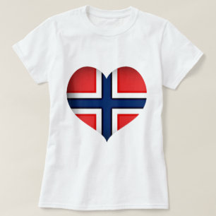 T-shirt Coeur du drapeau norvégien