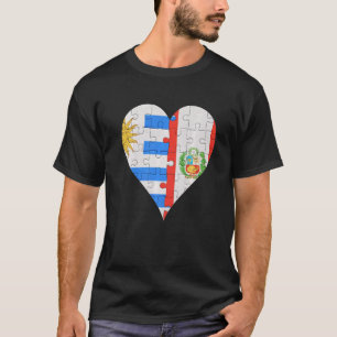 T-shirt Coeur du drapeau péruvien d'Uraguyan