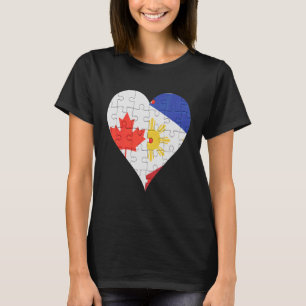 T-shirt Coeur du drapeau philippin canadien