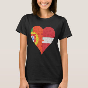 T-shirt Coeur du drapeau portugais letton