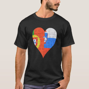 T-shirt Coeur du drapeau portugais slovène