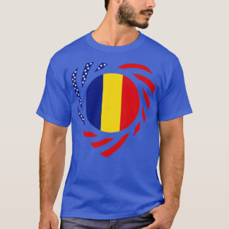 T-shirt Coeur du drapeau roumain du Patriote multinational
