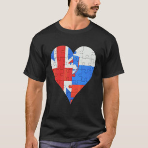 T-shirt Coeur du drapeau slovène britannique