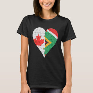T-shirt Coeur du drapeau sud-africain canadien