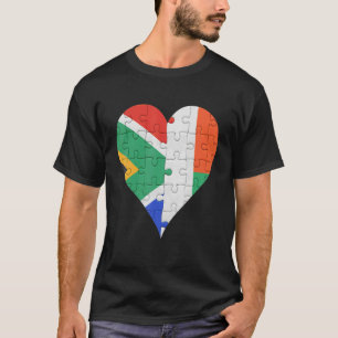 T-shirt Coeur du drapeau sud-africain malgache