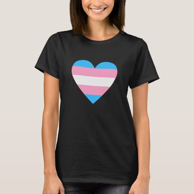 T-shirt Coeur du drapeau transgenre (Devant)
