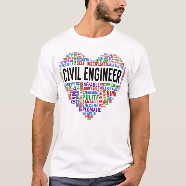 T-shirt Coeur du génie civil (Devant)