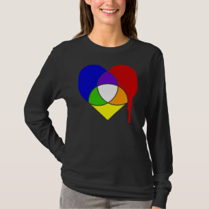 T-shirt coeur du graphique en couleurs