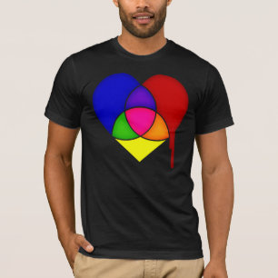 T-shirt coeur du graphique en couleurs