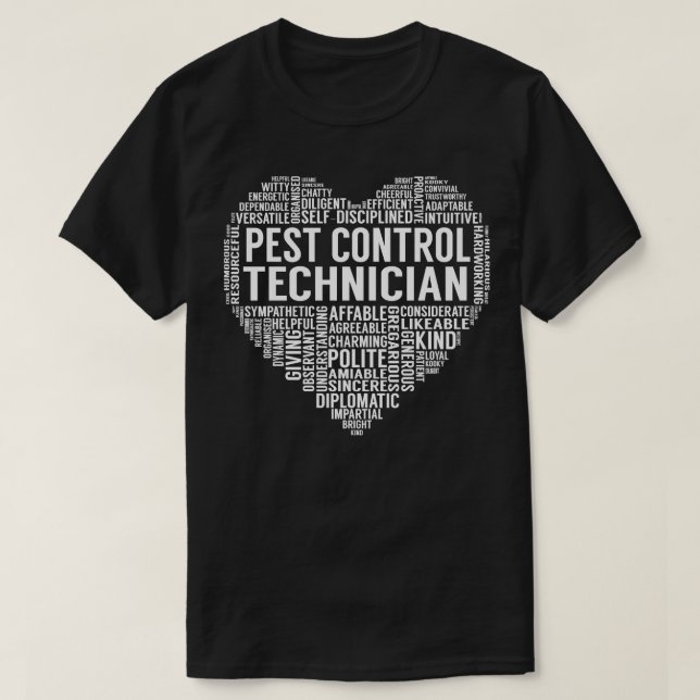 T-shirt Coeur du technicien de lutte antiparasitaire (Design devant)
