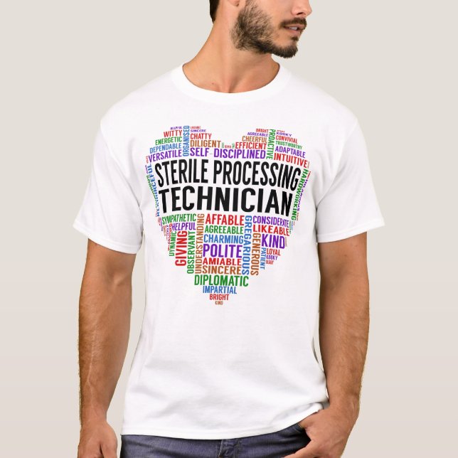 T-shirt Coeur du technicien de traitement stérile (Devant)