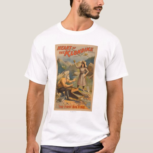 T-shirt Coeur du théâtre d'extraction de l'or de Klondike (Devant)
