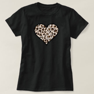 T-shirt Coeur Empreinte de léopard