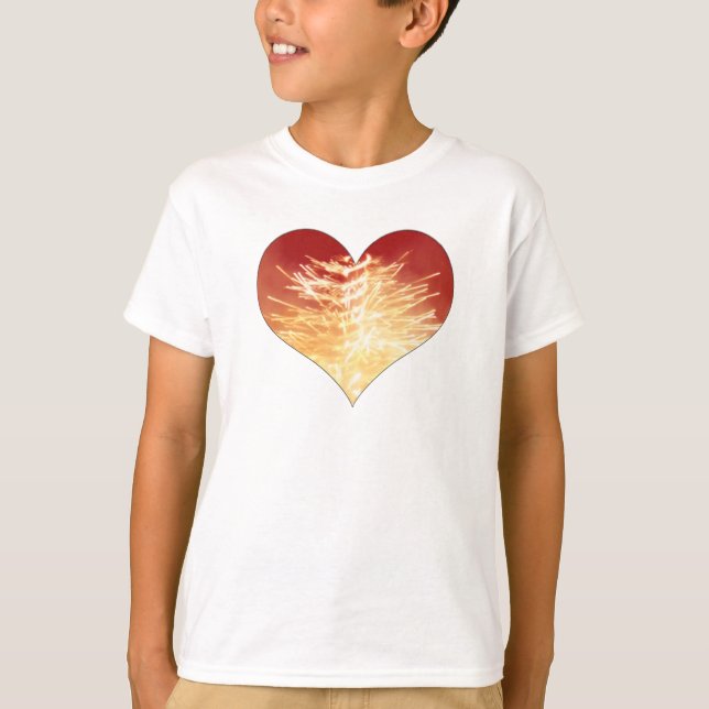 T-shirt coeur en feu (Devant)