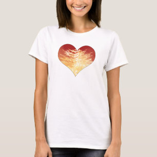 T-shirt coeur en feu