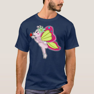 T-shirt Coeur en fleurs papillon