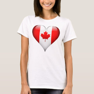 T-shirt Coeur en verre du drapeau canadien