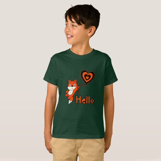 T-shirt Coeur et renard doux (Devant entier)