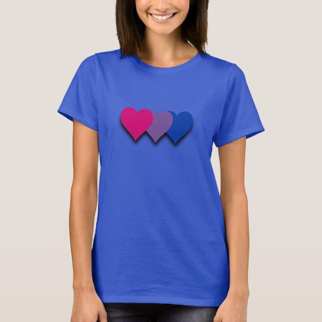 T-shirt cœur fierté bisexuelle (Devant)