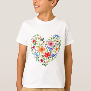 T-shirt Coeur floral