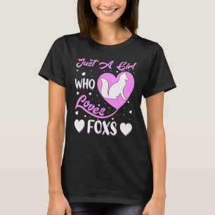 T-shirt Coeur Forme Fox Juste Une Fille Qui Aime Les Foxs