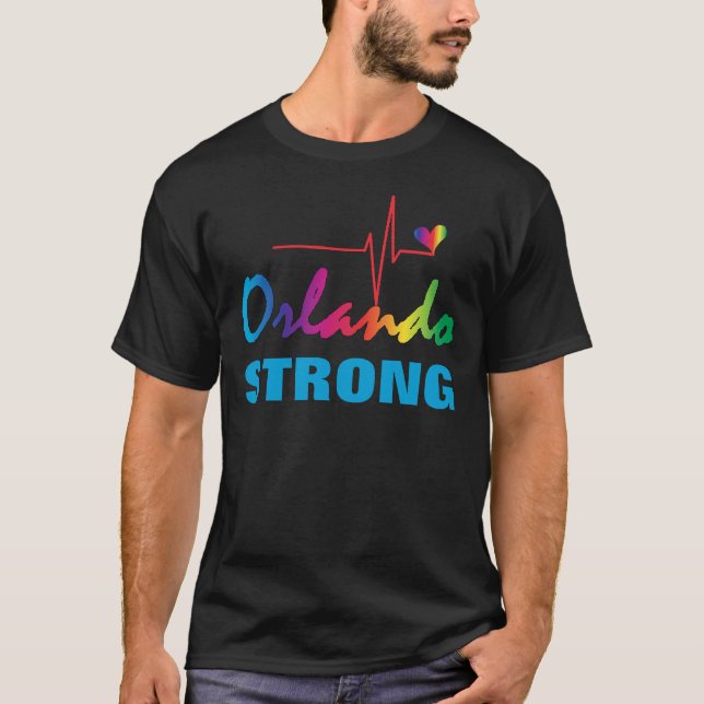 T-shirt Coeur fort LGBT d'impulsion d'arc-en-ciel (Devant)
