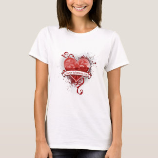 T-shirt Coeur heureux chic urbain de jour de Valentines
