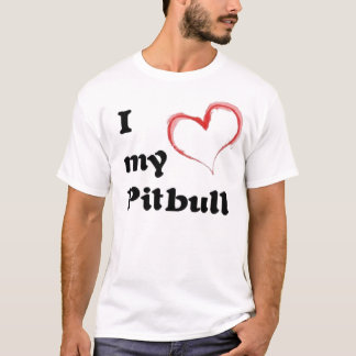 T-shirt coeur i mon pitbull