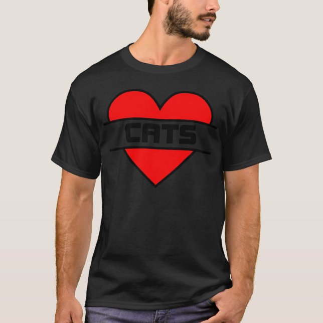 T-shirt Coeur J'aime les chats pour de vrais amoureux de l (Devant)