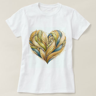 T-shirt Coeur jaune clair