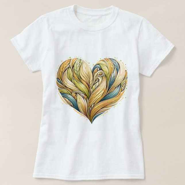 T-shirt Coeur jaune clair (Design devant)