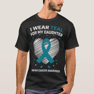 T-shirt Coeur Je Porte Turquoise Pour Ma Fille Cancer Ovar