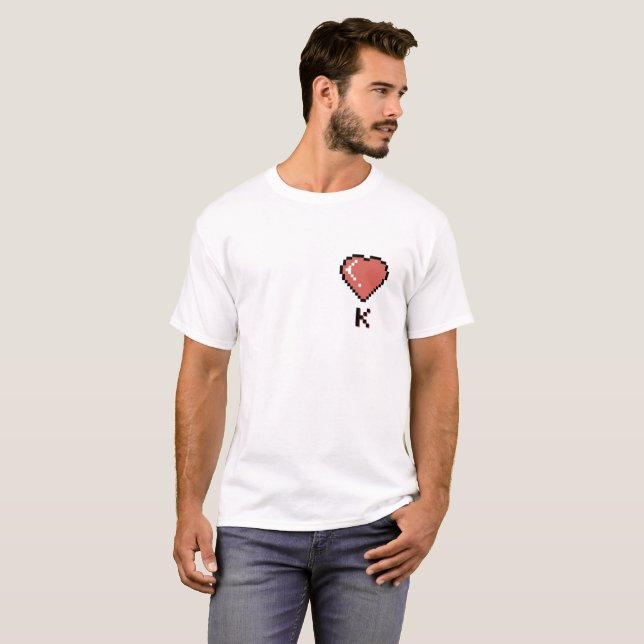 T-shirt Coeur King contour noir (Devant entier)