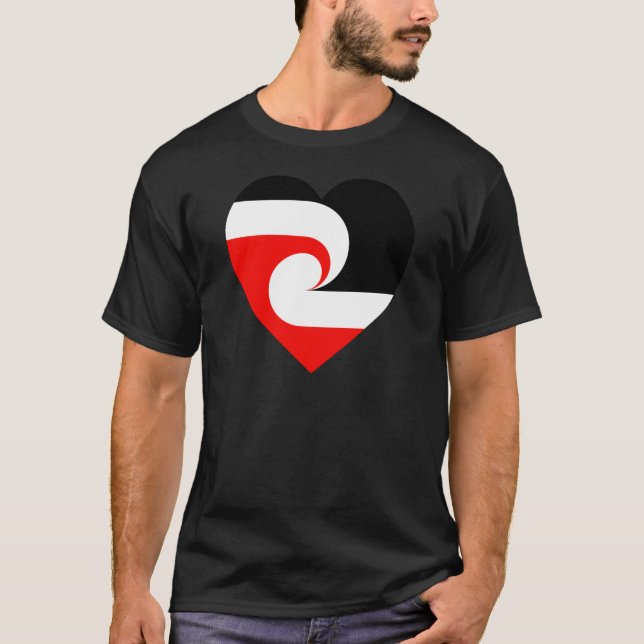 T-shirt Coeur maori de drapeau (Devant)