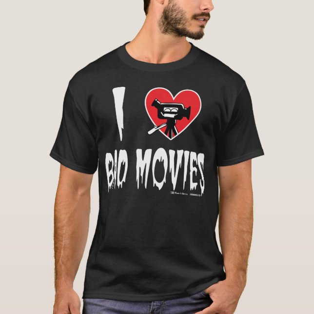 T-shirt (Coeur) mauvais films I (foncés) (Devant)