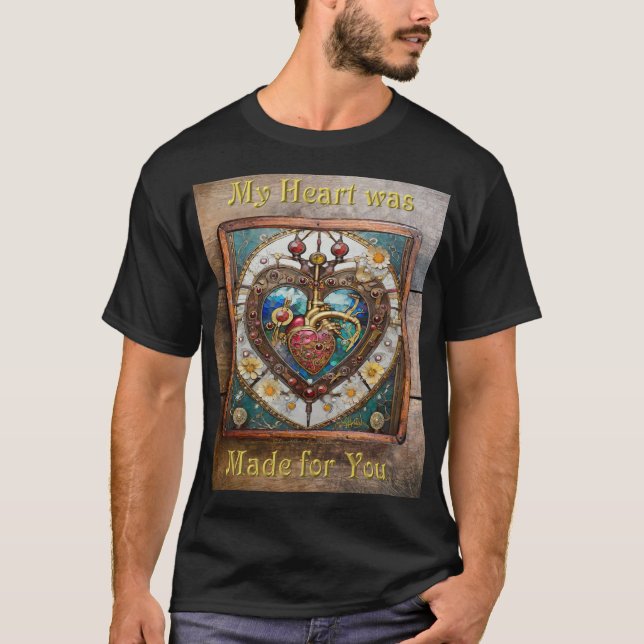 T-shirt Coeur mécanique série anatomique Steampunk (Devant)