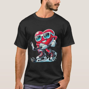 T-shirt Coeur Mignon Jouant au Hockey sur Glace Saint-Vale