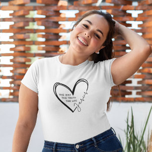 T-shirt Coeur Moderne Jésus La Voie La Vérité La Vie