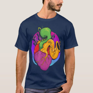 T-shirt Coeur musical anatomique Afficher votre musique Lo