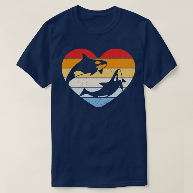 T-shirt Coeur Orca vintage (Design devant)