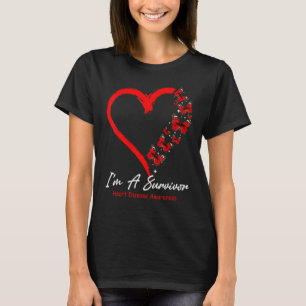 T-shirt Coeur papillon rouge Je suis une maladie cardiaque