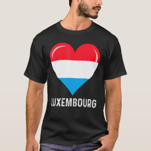 T-shirt Coeur Patriotique Luxembourg Drapeau Retro désorga