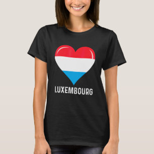 T-shirt Coeur Patriotique Luxembourg Drapeau Retro désorga