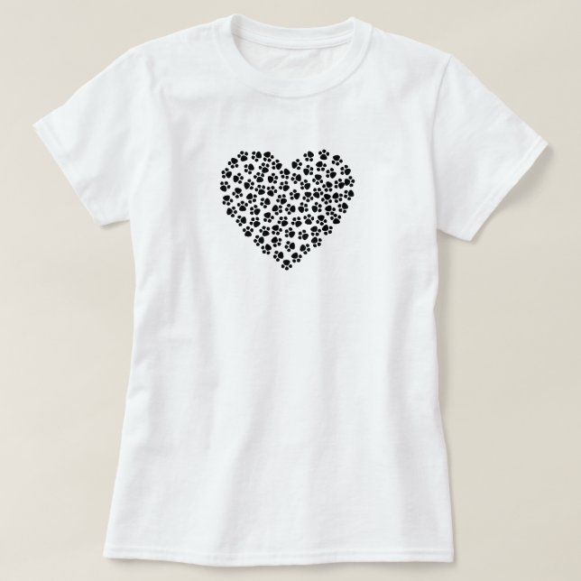 T-shirt Coeur Paw Chien (Design devant)
